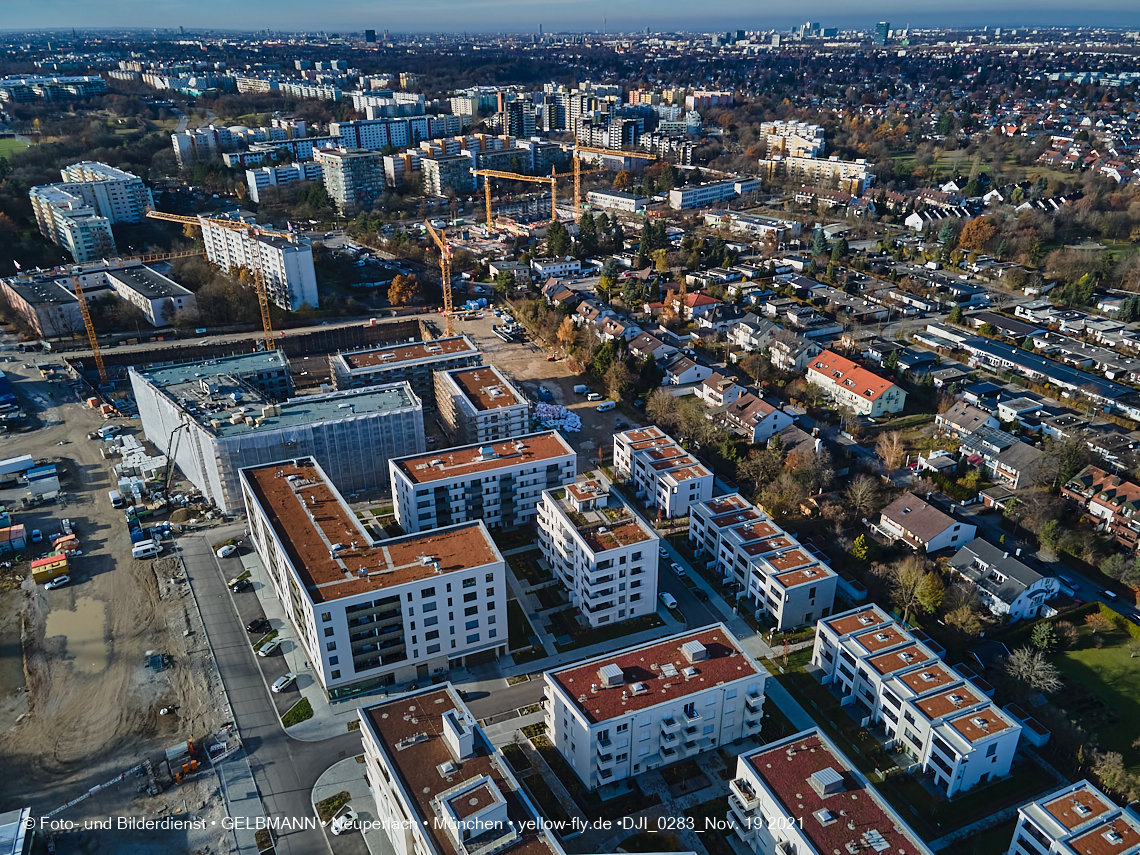 19.11.2021 - Luftbilder von der Baustelle Alexisquartier und Pandion Verde in Neuperlach